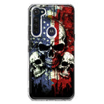 Motorola Moto G Stylus American USA Flag Skulls Blue Red Double Layer Phone Case Cover