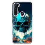 Motorola Moto G Stylus Blue Apocalypse Cyberpunk Skull Feather Double Layer Phone Case Cover