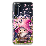 Motorola Moto G Stylus Cute Pink Cherry Blossom Gnome Spring Floral Flowers Double Layer Phone Case Cover