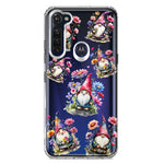 Motorola Moto G Stylus Cute Pink Purple Cosmos Flowers Gnomes Spring Floral Double Layer Phone Case Cover