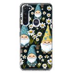 Motorola Moto G Stylus Cute White Daisies Gnomes Flowers Floral Double Layer Phone Case Cover