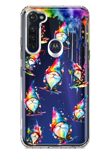 Motorola Moto G Stylus Neon Water Painting Colorful Splash Gnomes Hybrid Protective Phone Case Cover