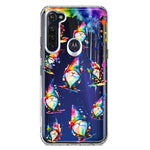 Motorola Moto G Stylus Neon Water Painting Colorful Splash Gnomes Hybrid Protective Phone Case Cover