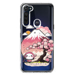 Motorola Moto G Stylus Kawaii Manga Pink Cherry Blossom Fuji Mountain Mochi Girl Hybrid Protective Phone Case Cover