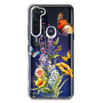 Motorola Moto G Stylus Yellow Purple Spring Flowers Butterflies Floral Hybrid Protective Phone Case Cover