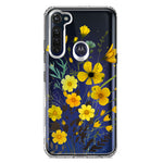 Motorola Moto G Stylus Yellow Summer Flowers Floral Hybrid Protective Phone Case Cover