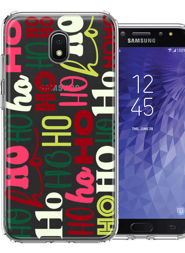 Samsung Galaxy J3 Express/Prime 3/Amp Prime 3 Christmas Santa Ho Ho Ho textagraphy Festive Holiday Double Layer Phone Case Cover