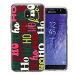 Samsung Galaxy J3 Express/Prime 3/Amp Prime 3 Christmas Santa Ho Ho Ho textagraphy Festive Holiday Double Layer Phone Case Cover