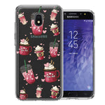 Samsung Galaxy J3 Express/Prime 3/Amp Prime 3 Coffee Lover Valentine's Hearts Pink Drink Latte Double Layer Phone Case Cover