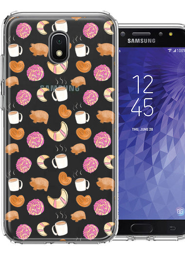 Samsung Galaxy J3 Express/Prime 3/Amp Prime 3 Mexican Pan Dulce Cafecito Coffee Concha Polka Dots Double Layer Phone Case Cover
