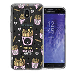 Samsung Galaxy J3 Express/Prime 3/Amp Prime 3 Cute Valentine Pink Love Hearts Fries Before Guys Double Layer Phone Case Cover