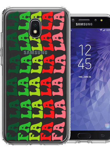 Samsung Galaxy J7 (2018) Star/Crown/Aura Deck The Halls Christmas Carol Falala Festive Lyric Vintage 70s Letters Double Layer Phone Case Cover