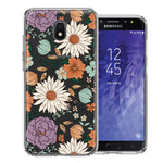 Samsung Galaxy J7 (2018) Star/Crown/Aura Feminine Classy Flowers Fall Toned Floral Wallpaper Style Double Layer Phone Case Cover