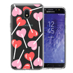 Samsung Galaxy J7 (2018) Star/Crown/Aura Heart Suckers Lollipop Valentines Day Candy Lovers Double Layer Phone Case Cover