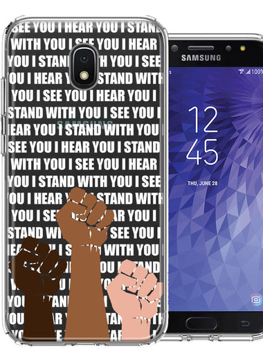 Samsung Galaxy J7 (2018) Star/Crown/Aura BLM Equality Stand With You Double Layer Phone Case Cover