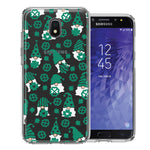Samsung Galaxy J7 (2018) Star/Crown/Aura Lucky Green St Patricks Day Cute Gnomes Shamrock Polkadots Double Layer Phone Case Cover