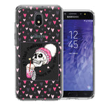 Samsung Galaxy J7 (2018) Star/Crown/Aura Pink Dead Valentine Skull Frap Hearts If I had Feelings They'd Be For You Love Double Layer Phone Case Cover