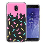 Samsung Galaxy J3 Express/Prime 3/Amp Prime 3 Pink Drip Frosting Cute Heart Sprinkles Kawaii Cake Design Double Layer Phone Case Cover