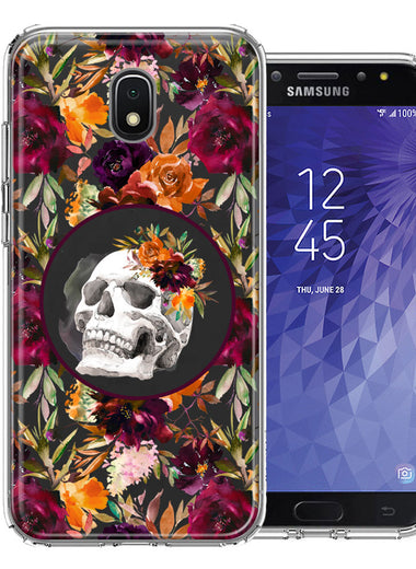 Samsung Galaxy J7 (2018) Star/Crown/Aura Romance Is Dead Valentines Day Halloween Skull Floral Autumn Flowers Double Layer Phone Case Cover