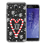 Samsung Galaxy J7 (2018) Star/Crown/Aura Winter Joy Snow Peppermint Candy Cane Heart Festive Christmas Double Layer Phone Case Cover