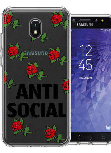 Samsung Galaxy J3 Express/Prime 3/Amp Prime 3 Anti Social Roses Design Double Layer Phone Case Cover