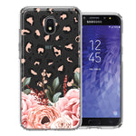For Samsung Galaxy J3 Express/Prime 3/Amp Prime 3 Classy Blush Peach Peony Rose Flowers Leopard Phone Case Cover