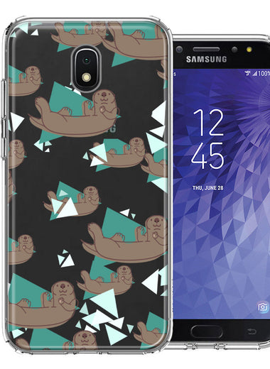 Samsung Galaxy J7 (2018) Star/Crown/Aura Cute Otter Design Double Layer Phone Case Cover