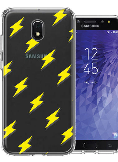 Samsung Galaxy J7 (2018) Star/Crown/Aura Electric Lightning Bolts Design Double Layer Phone Case Cover
