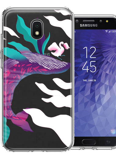 Samsung Galaxy J7 (2018) Star/Crown/Aura Mystic Floral Whale Design Double Layer Phone Case Cover