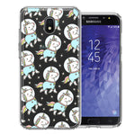 Samsung Galaxy J7 (2018) Star/Crown/Aura Space Unicorns Design Double Layer Phone Case Cover