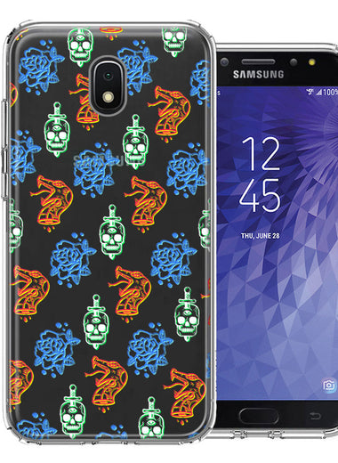 Samsung Galaxy J3 Express/Prime 3/Amp Prime 3 Snakes Skulls Roses Design Double Layer Phone Case Cover