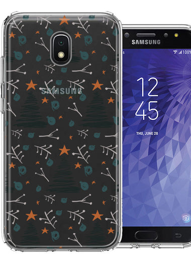 Samsung Galaxy J7 (2018) Star/Crown/Aura Holiday Christmas Trees Design Double Layer Phone Case Cover