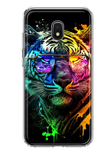 Samsung Galaxy J7 (2018) Star/Crown/Aura Neon Rainbow Swag Tiger Hybrid Protective Phone Case Cover