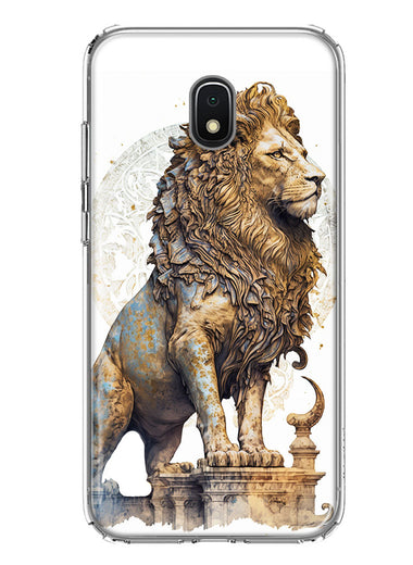 Samsung Galaxy J7 (2018) Star/Crown/Aura Ancient Lion Sculpture Hybrid Protective Phone Case Cover