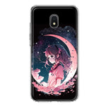 Samsung Galaxy J7 (2018) Star/Crown/Aura Kawaii Manga Pink Cherry Blossom Dreaming Moon Girl Hybrid Protective Phone Case Cover