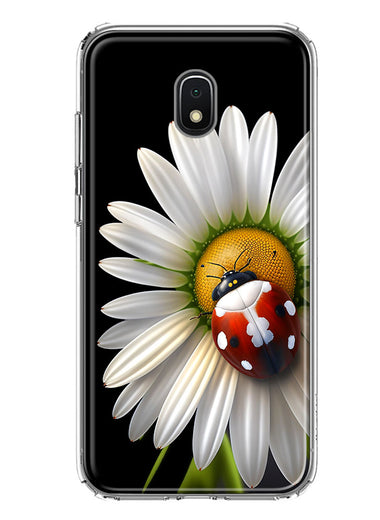Samsung Galaxy J3 Express/Prime 3/Amp Prime 3 Cute White Daisy Red Ladybug Double Layer Phone Case Cover