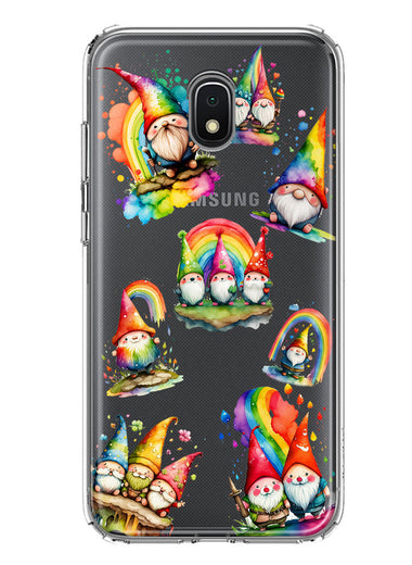 Samsung Galaxy J7 (2018) Star/Crown/Aura Colorful Neon Glow Rainbow Gnomes Painting Hybrid Protective Phone Case Cover
