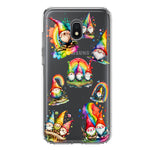 Samsung Galaxy J7 (2018) Star/Crown/Aura Colorful Neon Glow Rainbow Gnomes Painting Hybrid Protective Phone Case Cover