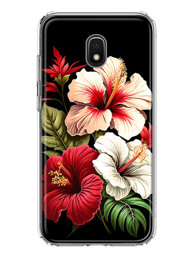 Samsung Galaxy J7 (2018) Star/Crown/Aura Pink Red Hibiscus Wild Flowers Floral Hybrid Protective Phone Case Cover