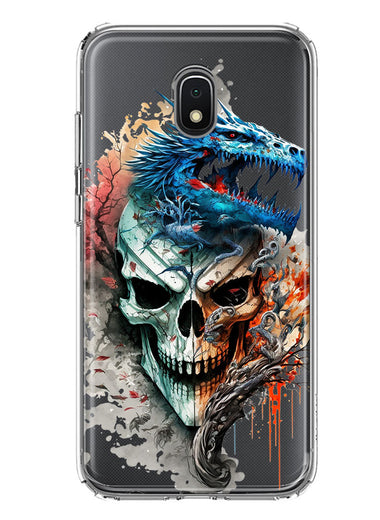 Samsung Galaxy J7 (2018) Star/Crown/Aura Fantasy Blue Dragon Dream Skull Double Layer Phone Case Cover