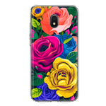 Samsung Galaxy J7 (2018) Star/Crown/Aura Vintage Pastel Abstract Colorful Pink Yellow Blue Roses Double Layer Phone Case Cover