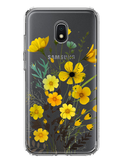 Samsung Galaxy J7 (2018) Star/Crown/Aura Yellow Summer Flowers Floral Hybrid Protective Phone Case Cover