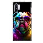 Samsung Galaxy Note 10 Neon Rainbow Glow Bulldog Hybrid Protective Phone Case Cover