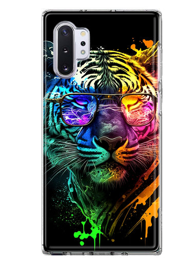 Samsung Galaxy Note 10 Plus Neon Rainbow Swag Tiger Hybrid Protective Phone Case Cover