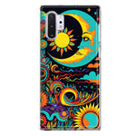 Samsung Galaxy Note 10 Neon Rainbow Psychedelic Indie Hippie Indie Moon Hybrid Protective Phone Case Cover