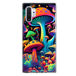 Samsung Galaxy Note 10 Neon Rainbow Psychedelic Indie Hippie Mushrooms Hybrid Protective Phone Case Cover