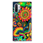 Samsung Galaxy Note 10 Plus Neon Rainbow Psychedelic Indie Hippie Sunflowers Hybrid Protective Phone Case Cover