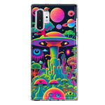 Samsung Galaxy Note 10 Neon Rainbow Psychedelic UFO Alien Planet Hybrid Protective Phone Case Cover