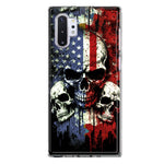 Samsung Galaxy Note 10 American USA Flag Skulls Blue Red Double Layer Phone Case Cover