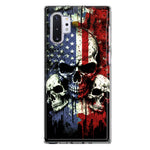 Samsung Galaxy Note 10 Plus American USA Flag Skulls Blue Red Double Layer Phone Case Cover